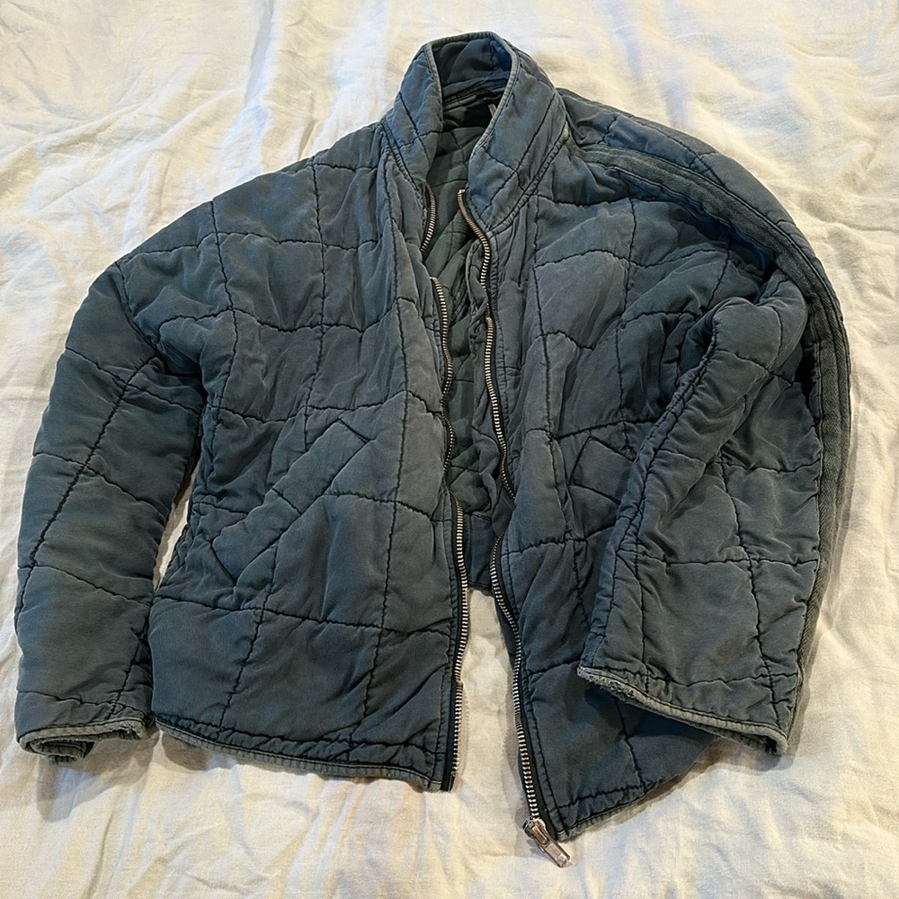 Rare Green Free People Dolman Quilted Knit Jacket